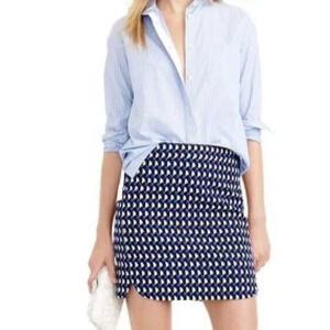 J. Crew Geometric 100% Cotton Mini Skirt size 00